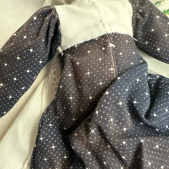 2 Vtg Porcelain Country Doll blue dot / Floral dress dollhouse 8.5" **read - Picture 9 of 10